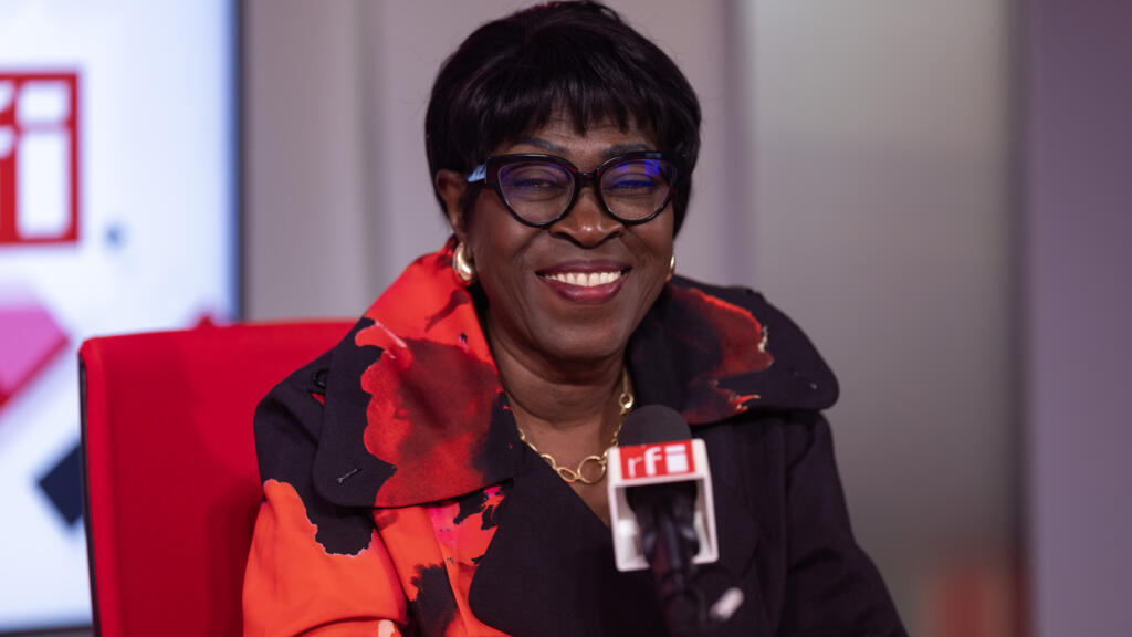 Juliana Lumumba, candidate au Secrétariat général de l'Organisation internationale de la Francophonie, ancienne ministre de la Culture en RDC, fille de Patrice Lumumba, dans le studio de RFI, le 21 mai 2026.